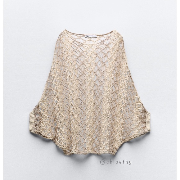 Zara MESH KNIT TOP - Picture 4 of 7
